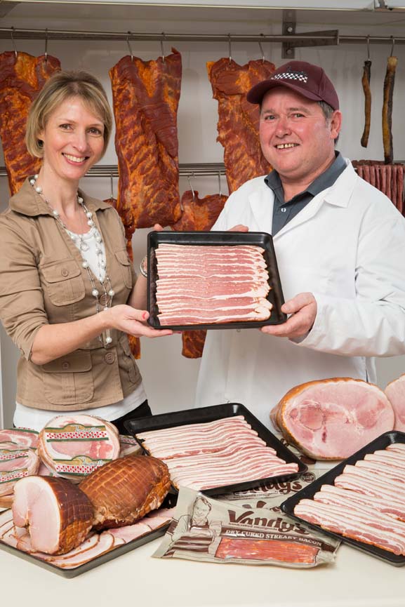 Wendy's CEO Danielle Lendich with Magills Butchery owner Mike van der Hoeven